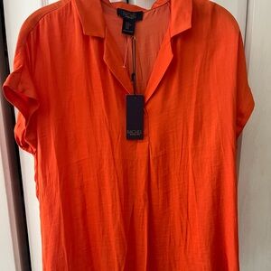Rachael Roy orange pull over rayon top Sz Medium NWT